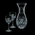 30 Oz. Medallion Crystal Carafe & 2 Wine Glasses